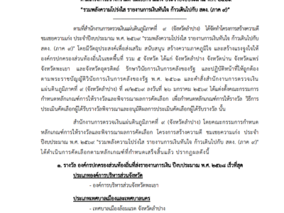ประกาศผลการคัดเลือกองค์กรปกครองส่วนท้องถิ่นและผู้ปฏิบัติงานตรวจสอบที่ได้รับเกียรติบัตรจากผู้ว่าการตรวจเงินแผ่นดิน